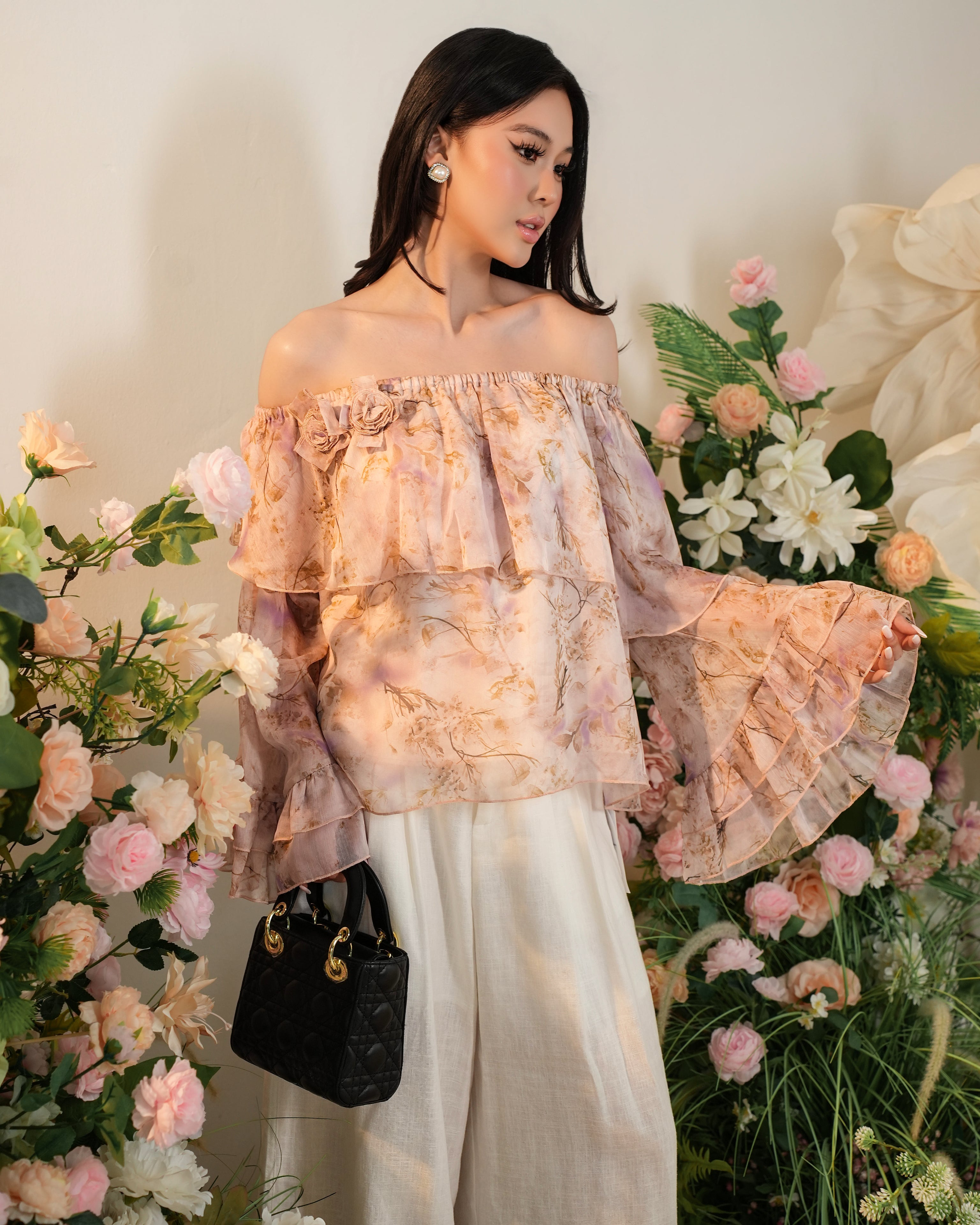Rosette Ruffle Top MC2130