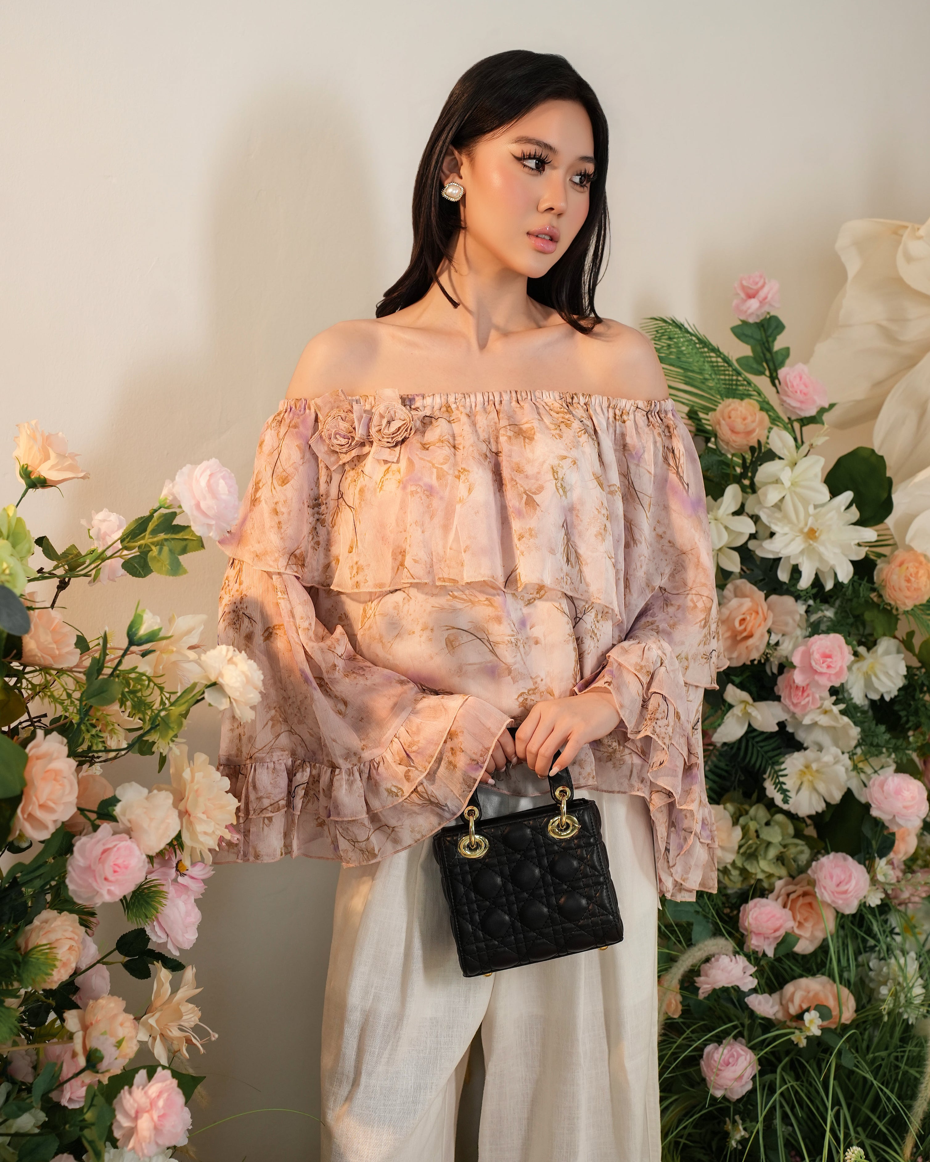Rosette Ruffle Top MC2130