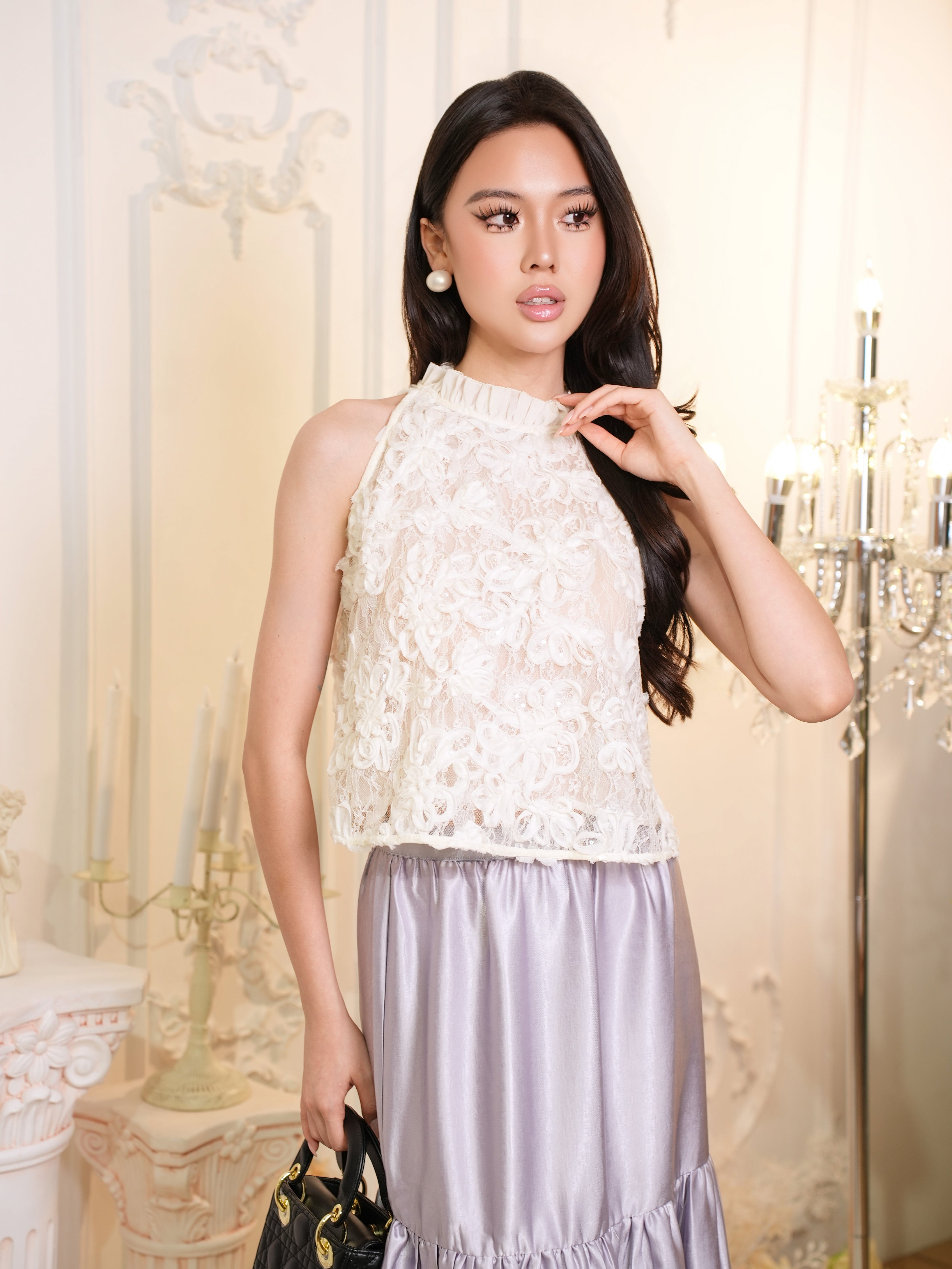 Ethereal Lace Halter MC2123