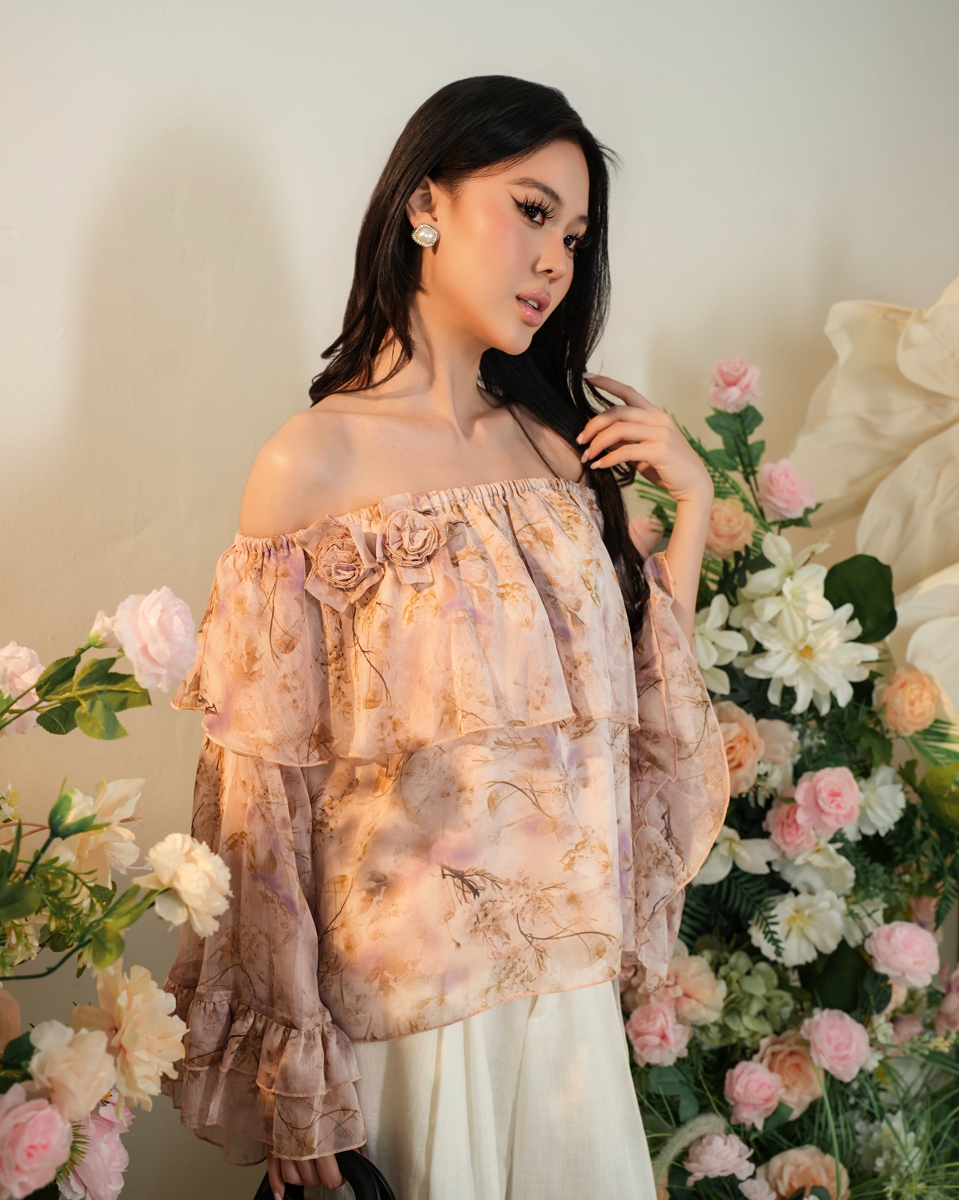 Rosette Ruffle Top MC2130