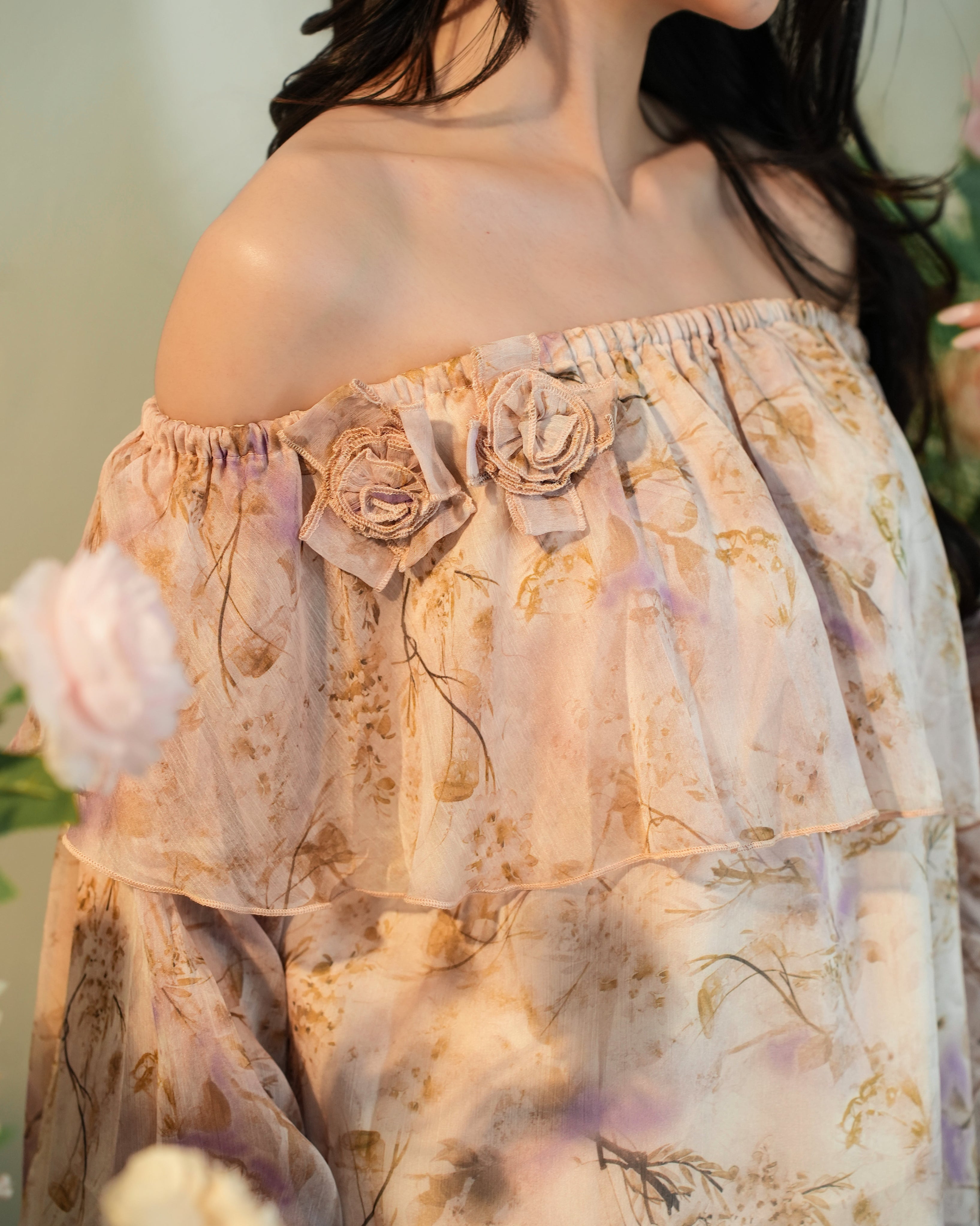 Rosette Ruffle Top MC2130