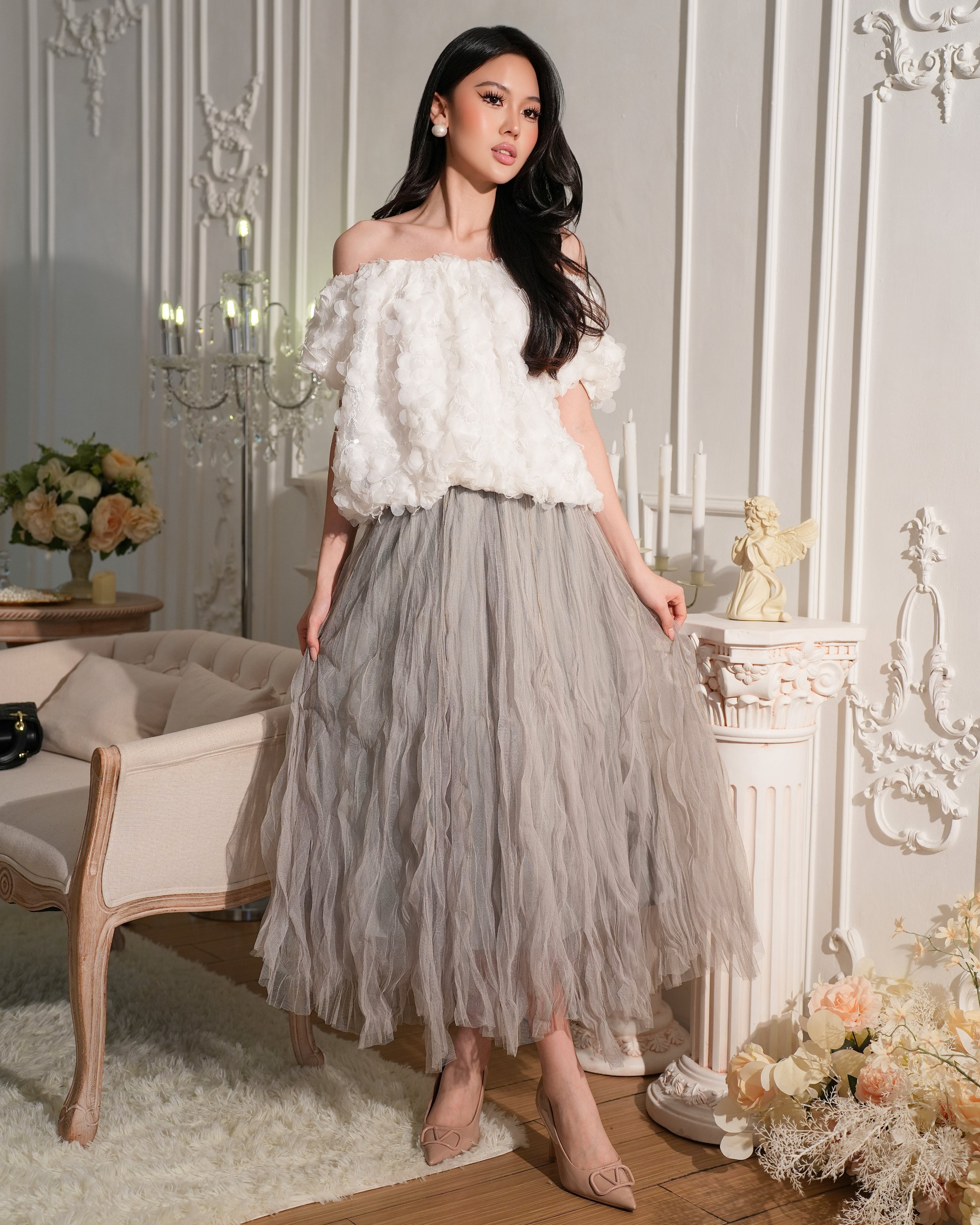 Lunévelle Crinkle Flow Skirt 2172